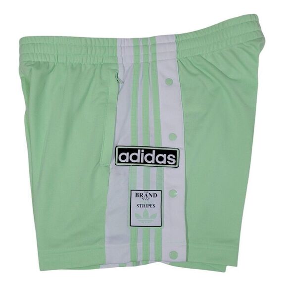 Adidas Adibreak Shorts Womens Size Medium Three Stripes Green Zip Pockets NEW - Picture 1 of 16